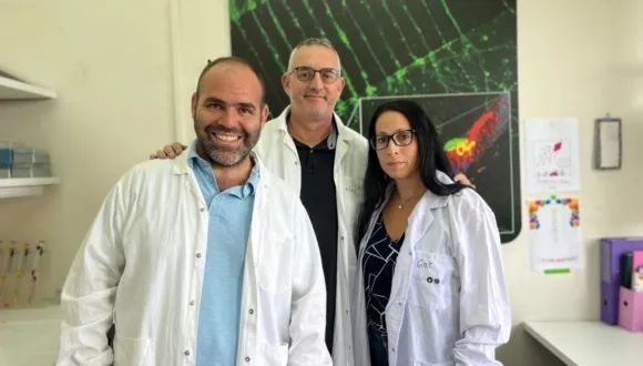 The research team (Left to right): Dr. Ariel Ionescu, Prof. Eran Perlson & Tal Pery Gradus.