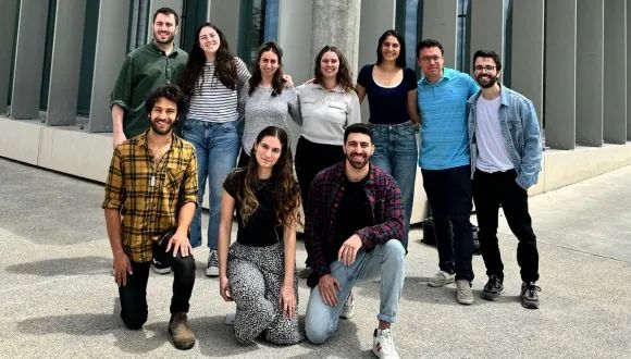 This year’s TAU iGEM team includes, clockwise, from top left: Oren Haviv, May Lieber, Ariella Nouman, Ester Buderovsky, Shir Shance, Michael Kovaliov, Din Saadon, Nir David, Idan Eyni and Roni Zarakhovsky.